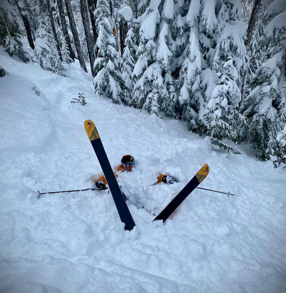 Winter skiing, deeper snow.