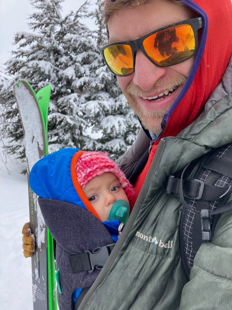 A big dad smile and the joys of the binky: becoming a ski dad. 