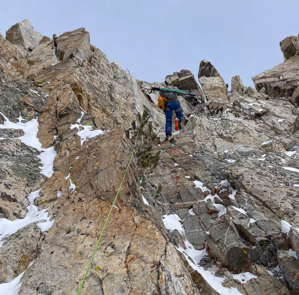 Keeping the friction in play: the single strand skinny rope on rappel. Photo: Gavin Hess