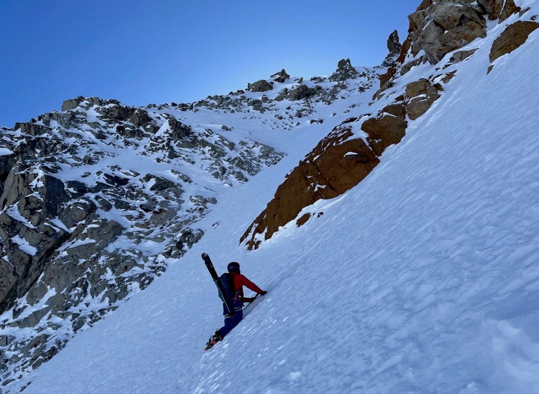 The author, ice axe testing in Alaska last spring.