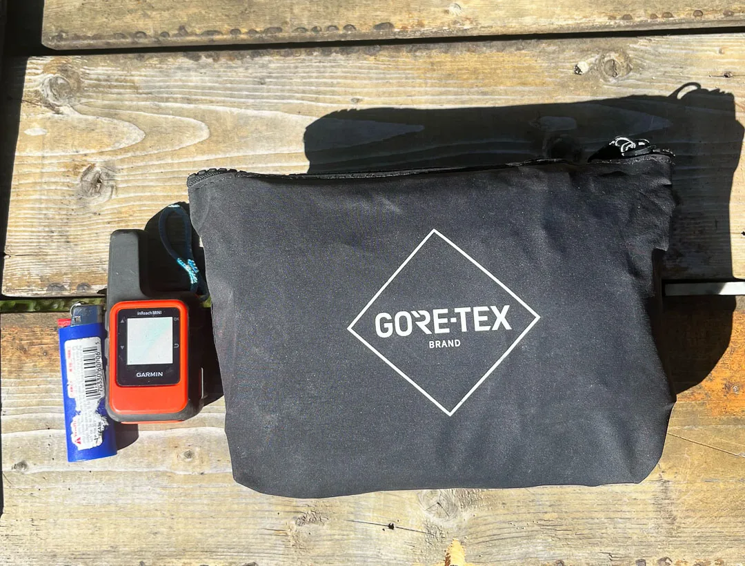 inReach/lighter for scale. For me, this kit strikes a balance between well stocked and compact/lightweight.