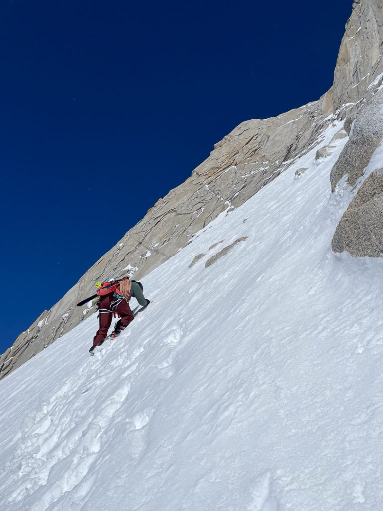 Ascending the Whillans Ramp: the ski objective of the day. Photo: Vivian Bruchez