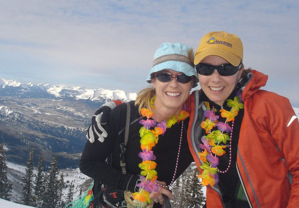 The author (left) and Brittany (right) reconnecting in the backcountry in 2010.