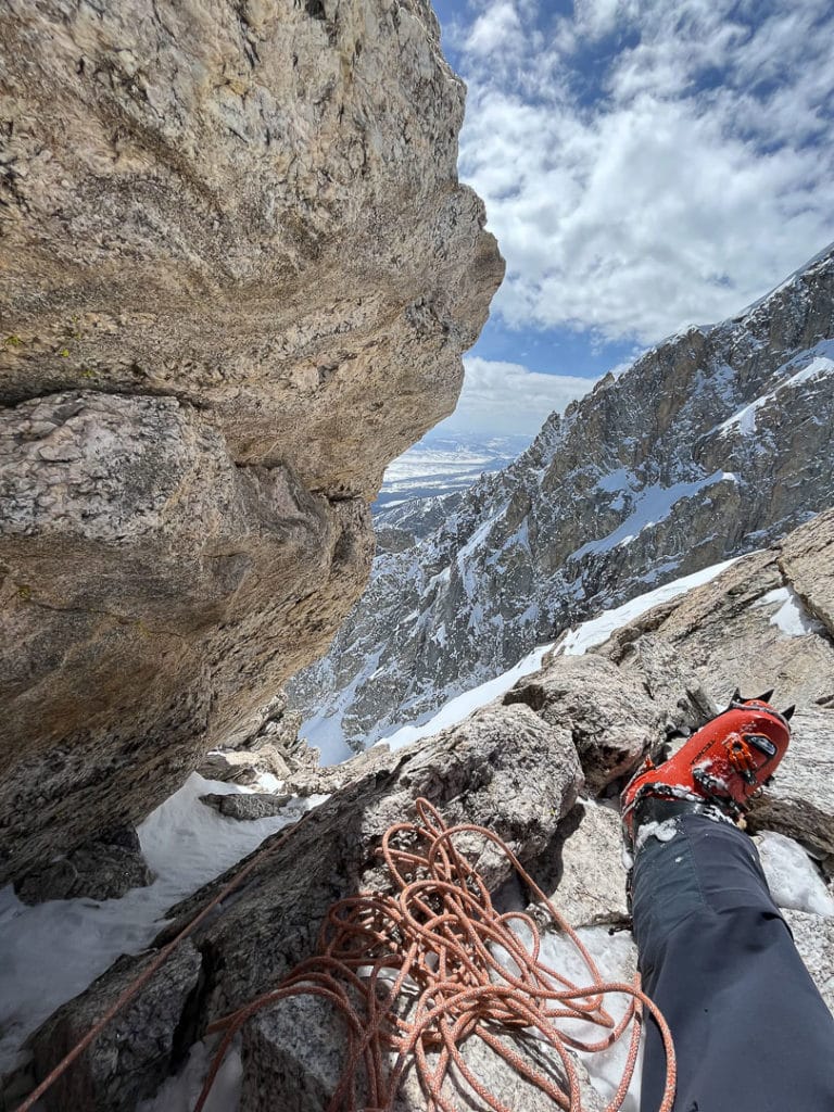 Enjoying the view...and the fixed anchor. Fixed anchors in wilderness—the debate continues.