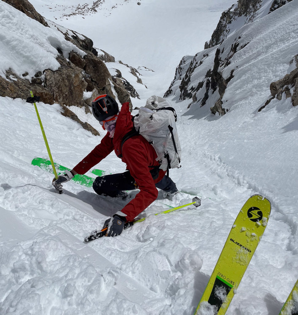 Helmet terrain. The Petzl Sirocco in use.