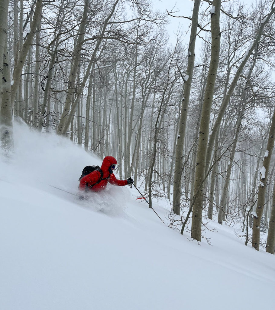 Splendid glade skiing across the hall from heavily travelled touring terrain in the Wasatch. Spencer Dillon