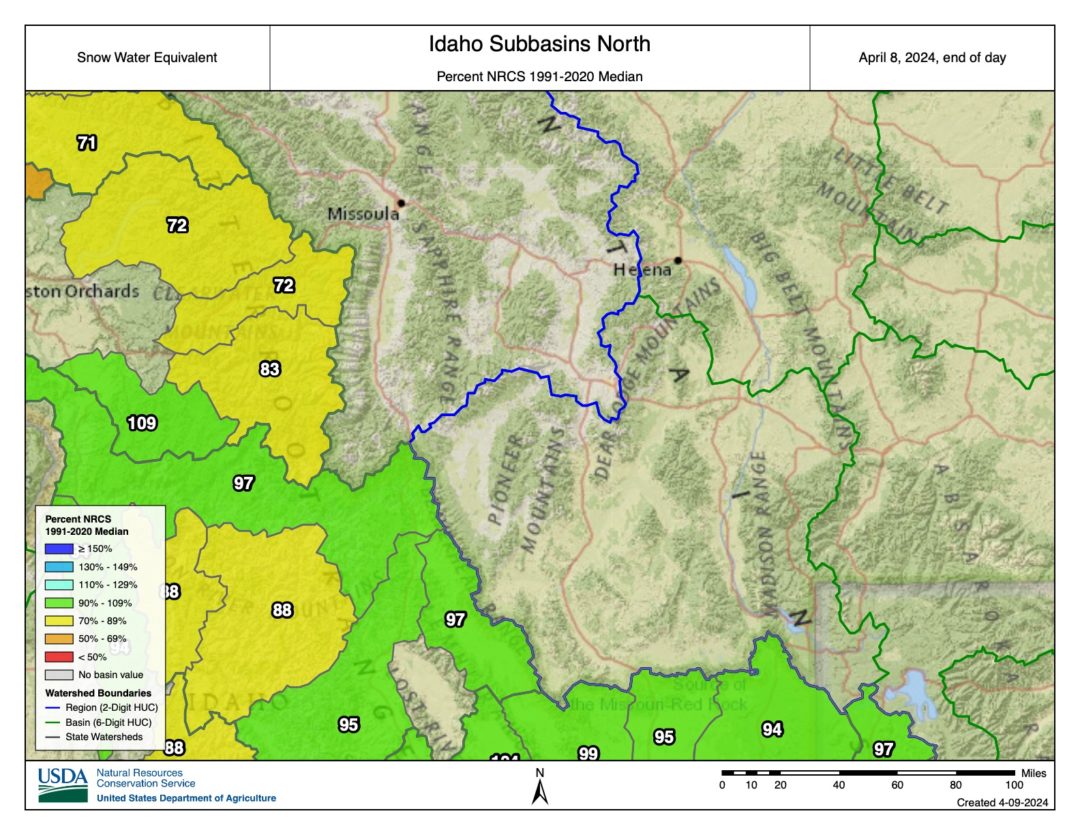 Idaho (north) SWE April 8, 2024.