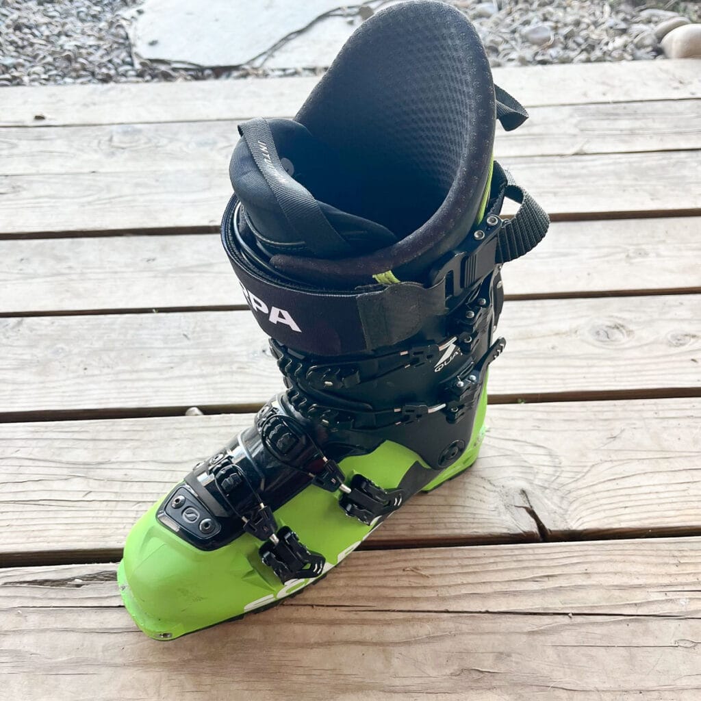 The 4-Quattro Pro sits atop the Scarpa Quattro line—it’s the heaviest and most downhill-oriented.