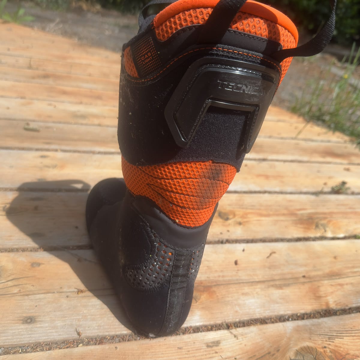 The liner’s backside with different density foams distributed in the right places to help accommodate better ROM.