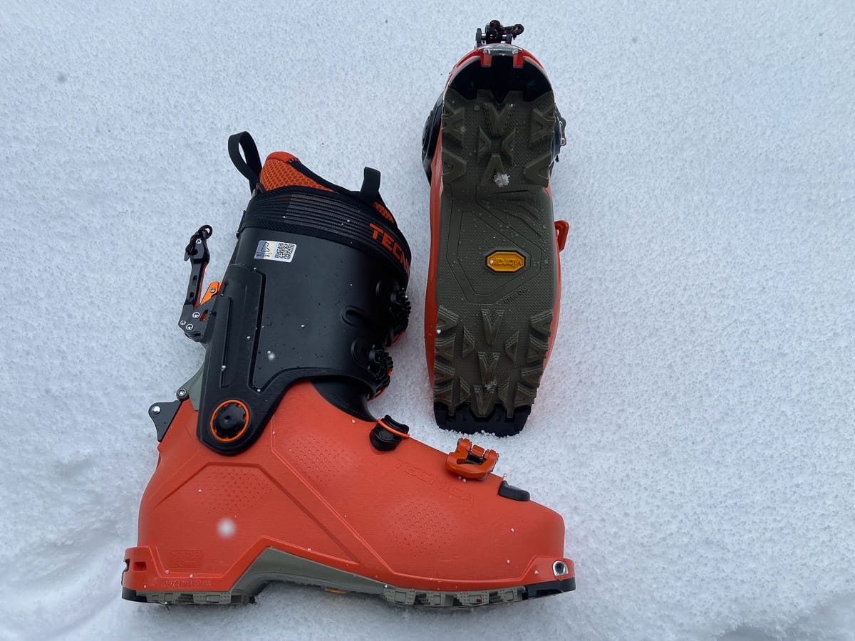 Boot and boot sole: The Tecnica Zero G Tour Pro. This four-buckle boot doesn’t carry muc