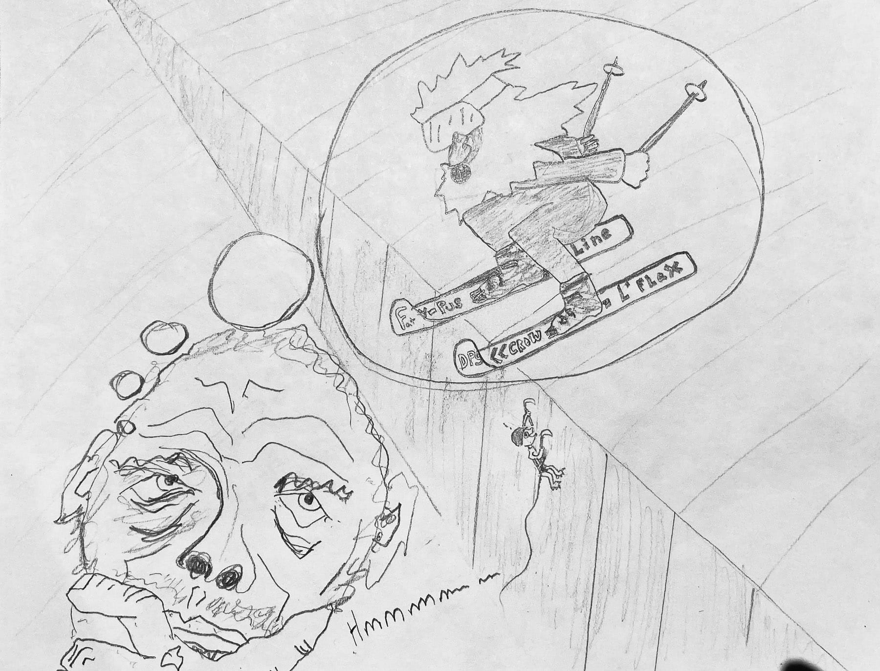 Eternal questions: to huck or not to huck? Drawing: Eloise & Pete Vordenberg