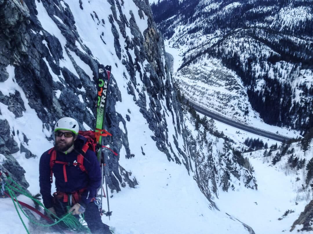 Tony's Nightmare—a sometimes skiable ice route.