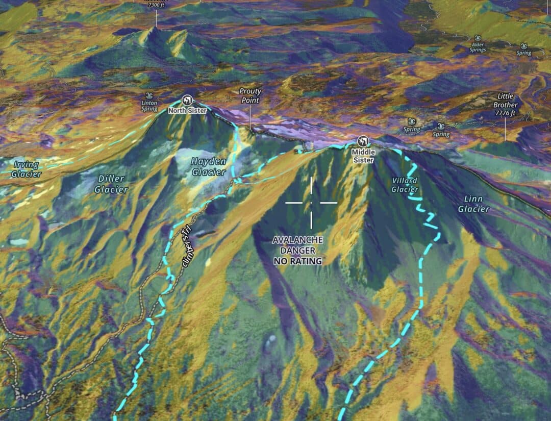 Same overlay, yet here we have the perspective of looking more toward the south. We get a better idea of the slopes that face northish.