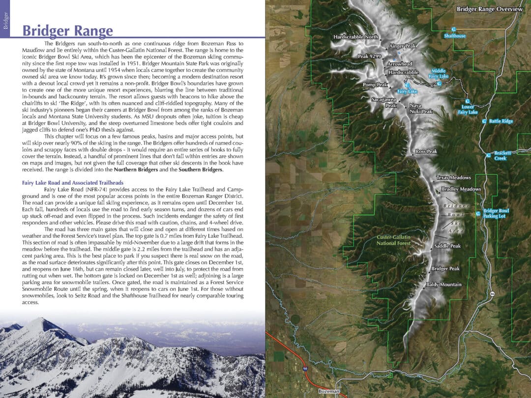 The introduction to the Bridger Range section. Image: Peaks & Couloirs