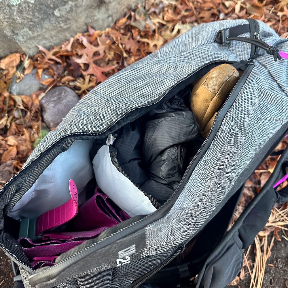 The full-side-access zip is an upgrade. The zip is also weatherproof.