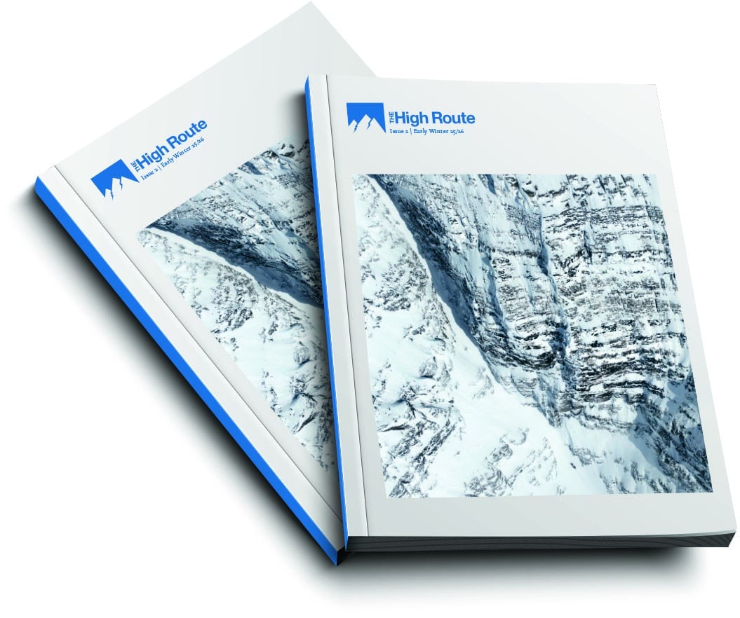 Issue 2 of The High Route journal and a classic shot on Mount Robson’s South Face. Cover shot: Blake Gordon