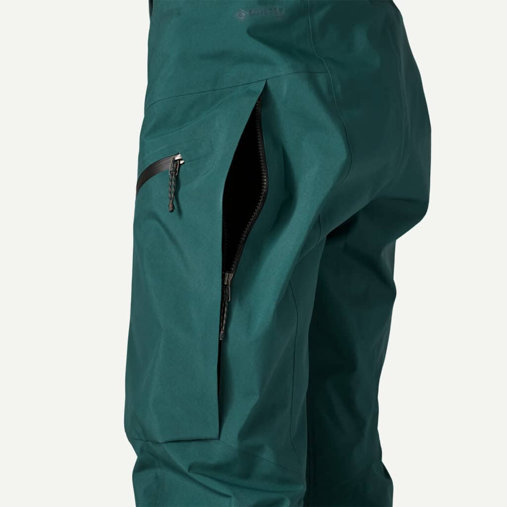 A pant side vent unzipped. Photo: Patagonia