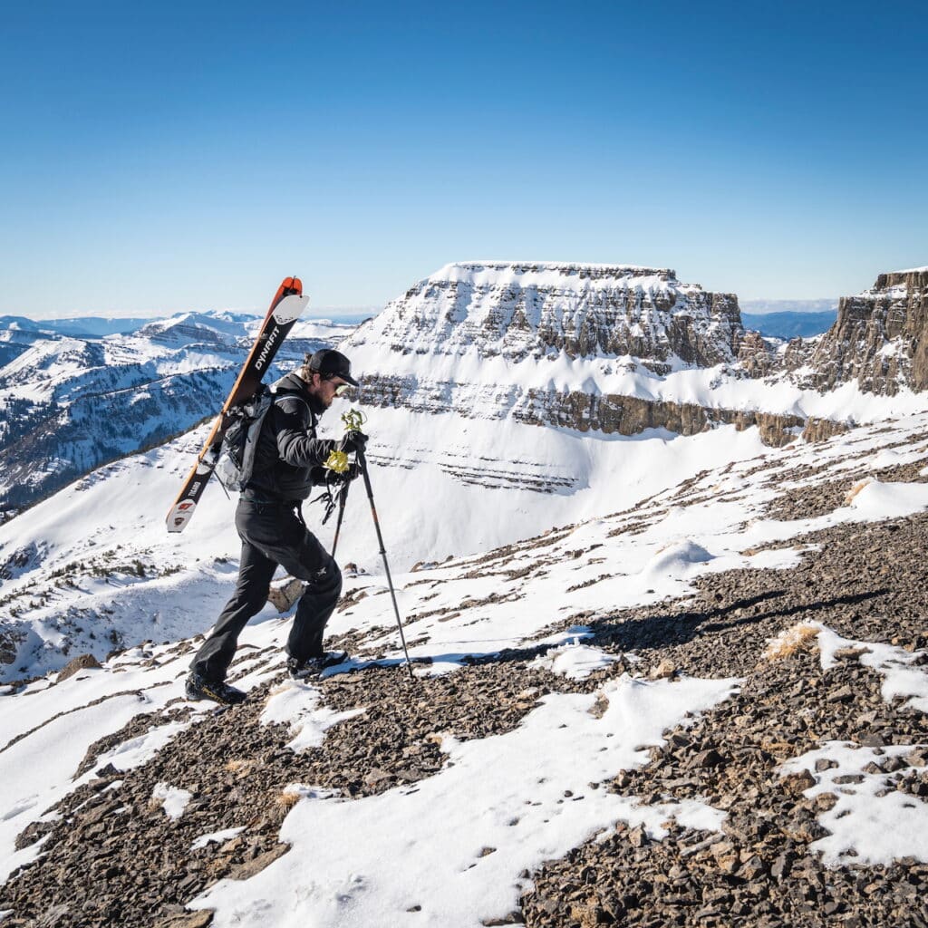 Will skin and walk miles for turns—which, with its excellent walkability, La Sportiva’s Stratos Hybrid makes easy. Photo: Adam Wirth  