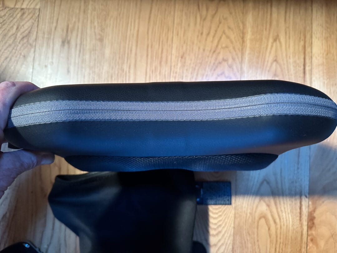 At roughly 3.5 inches thick, if you drive with this chi restorer in your lower back, bump the seat back.