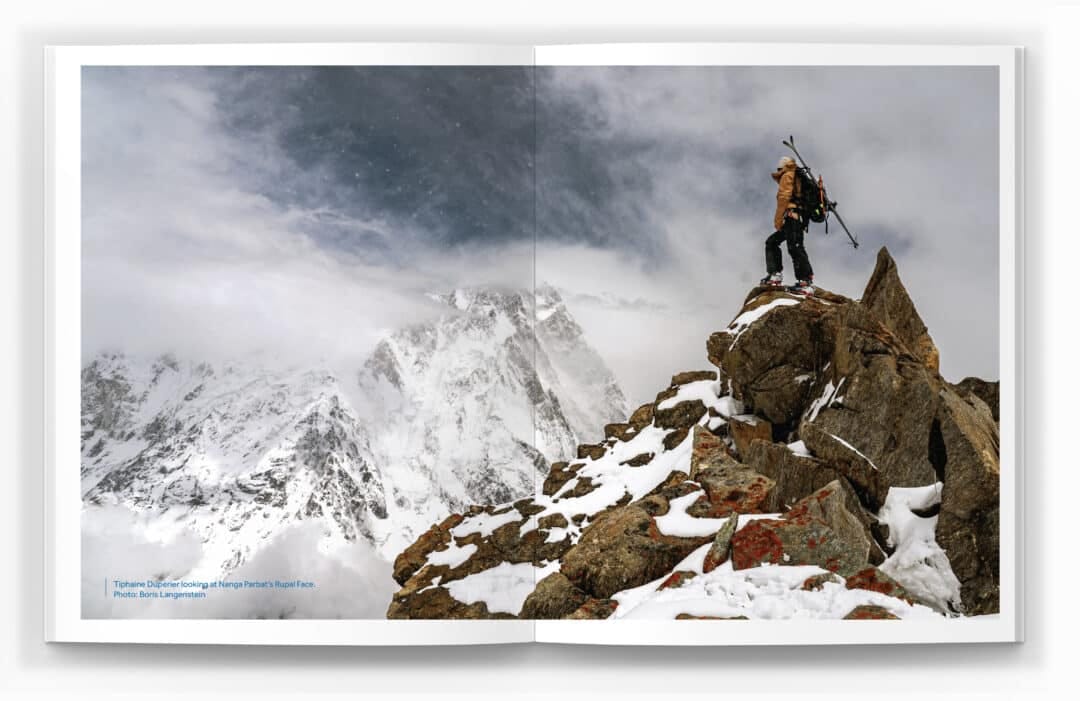 Tiphaine Dupérier eyes Nanga Parbat. Photo: Boris Langenstein
