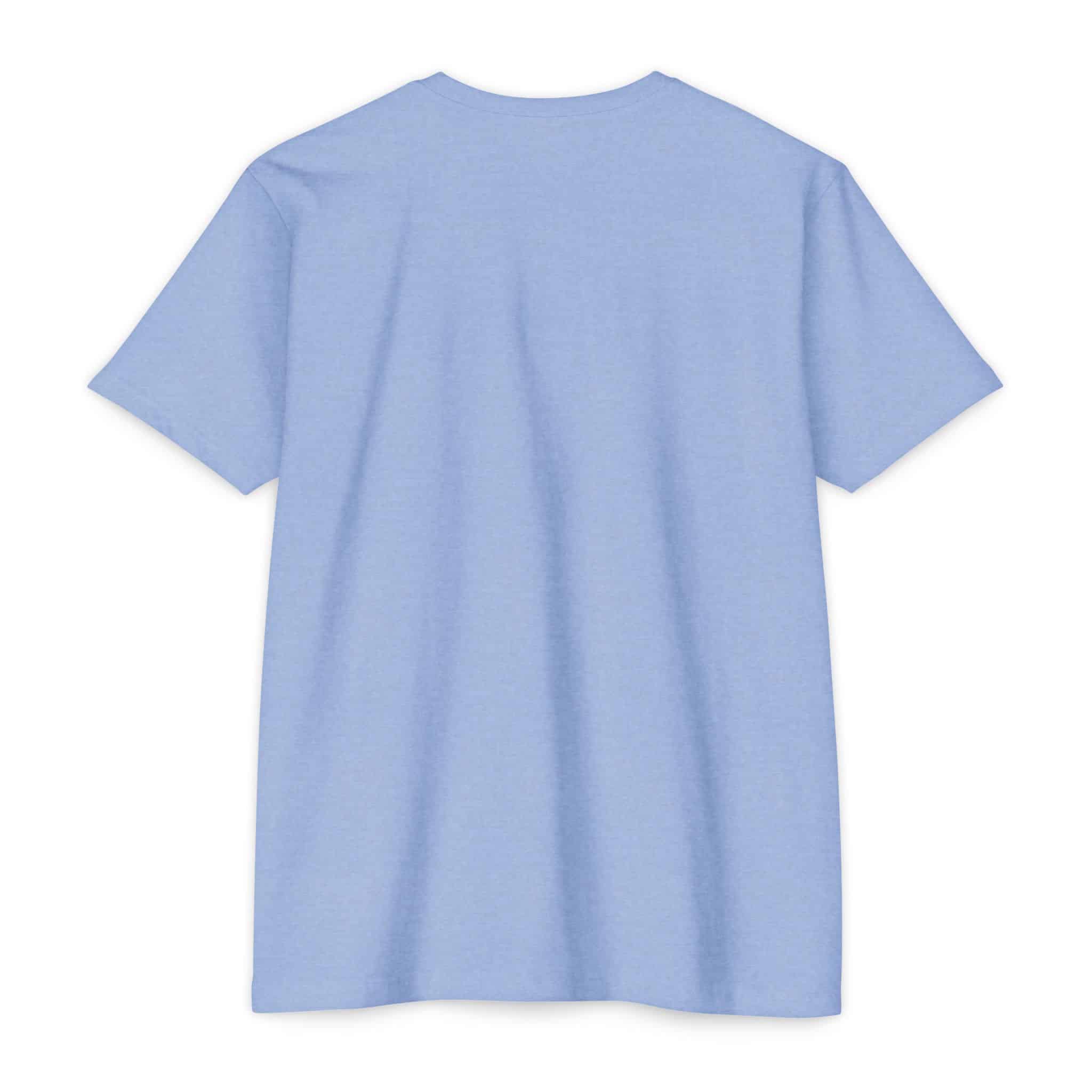 Blue-Black Logo: Light Blue Heather or Banana Cream Unisex THR T-shirt. - Image 4
