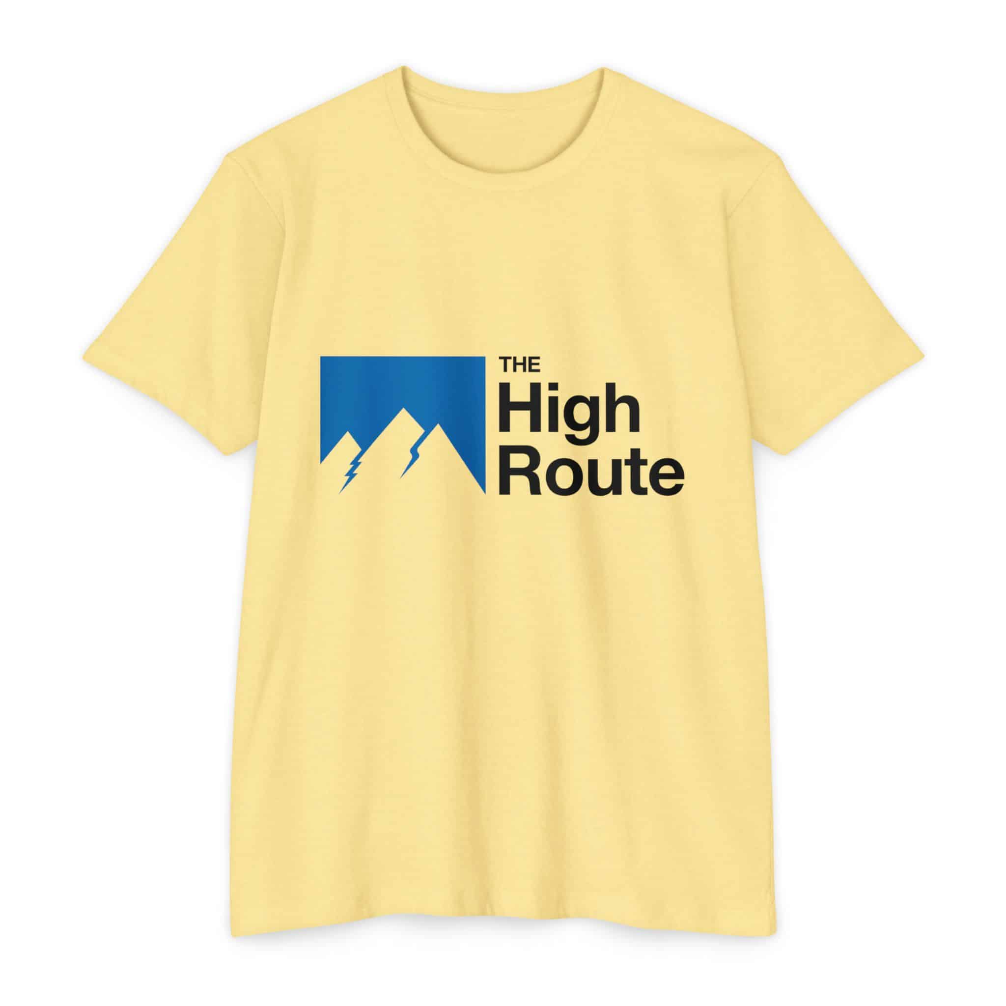 Blue-Black Logo: Light Blue Heather or Banana Cream Unisex THR T-shirt. - Image 2