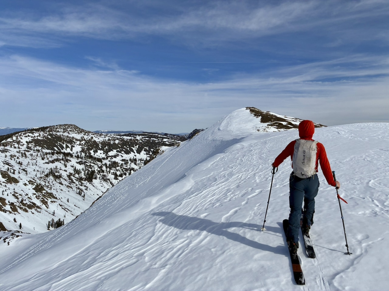 Sliding along on the Contour Guide Pure 2.0ski skin.