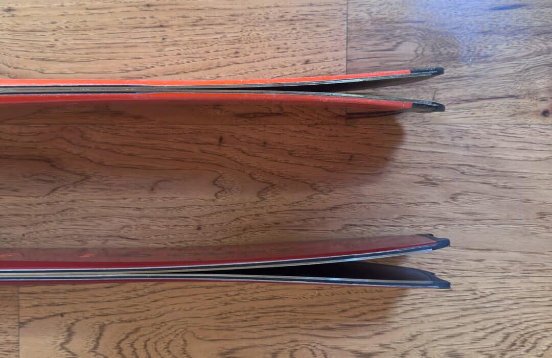 Camber closed to illustrate tail rocker: ZG 96 (bottom) and the ZG 95 (top).