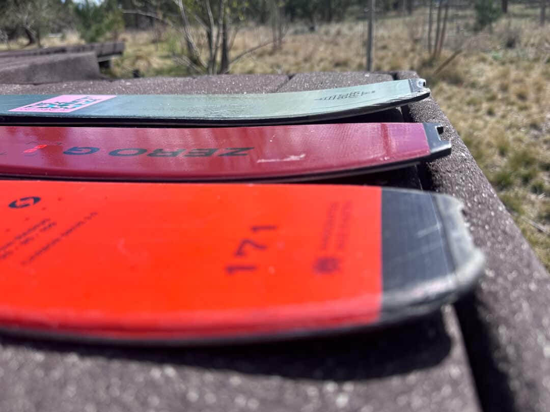 Tail rocker perspective: ZG 95, ZG 96, and the Rossi Escaper Nano 97.