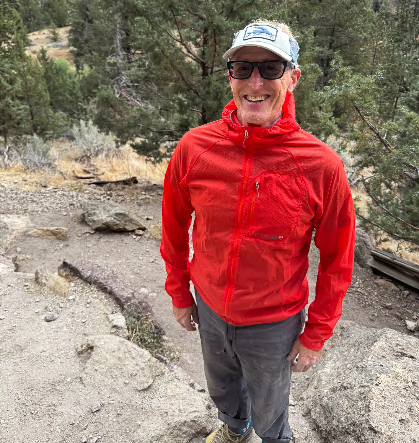 At 5’10” and ~160 lbs, the medium Aerolight Wind Jacket is a comfy fit that does not hinder mobility.