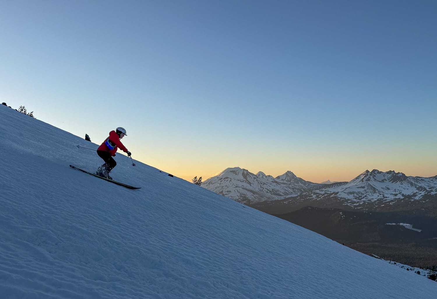 Sunset on the season, end of April. Probably the last ski of this pregnancy at 38 weeks.