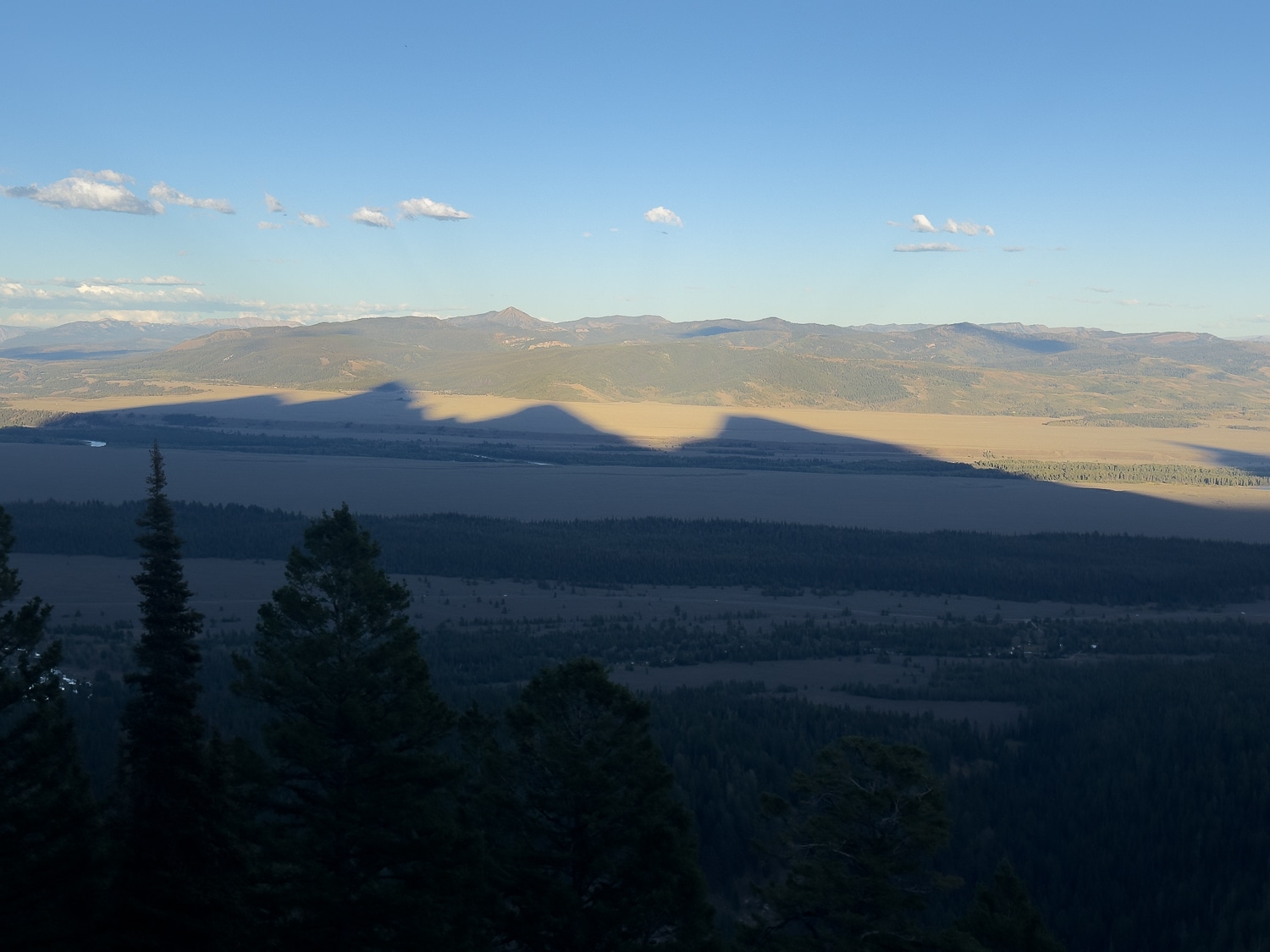 Teton shadows extending toward the Gros Ventre.